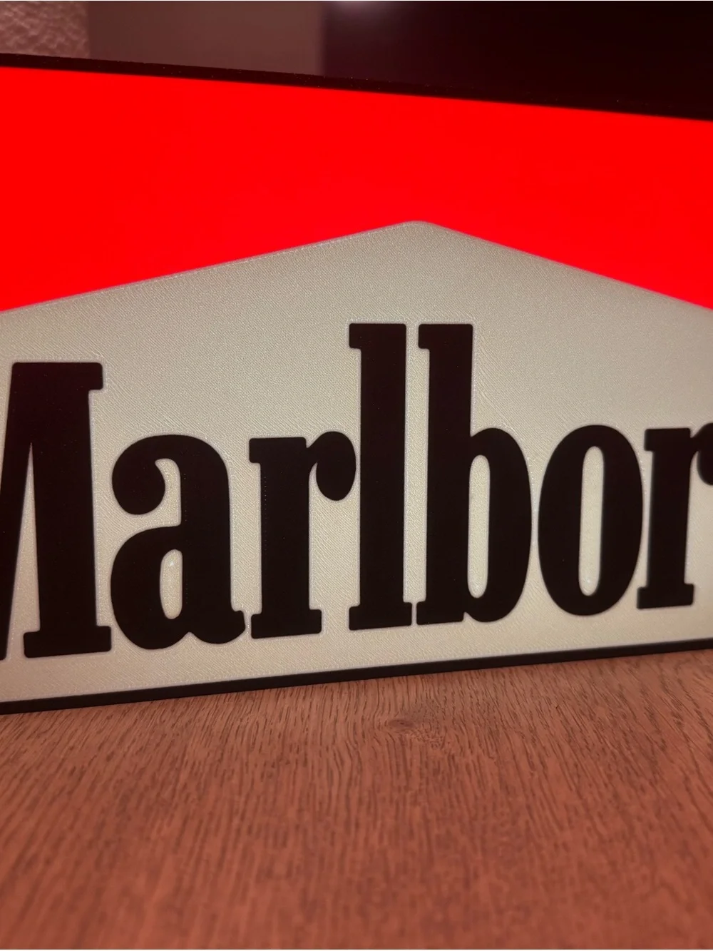 Red and White Illuminated‎ Logo Panel